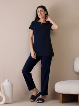 Sweet Dreams - Women Solid Top with Pyjama (Set of 2)