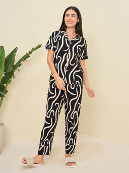 Sweet Dreams - Women Printed Top with Pyjama (Set of 2)