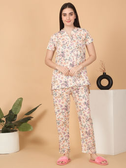 Sweet Dreams - Women Printed Top with Pyjama (Set of 2)