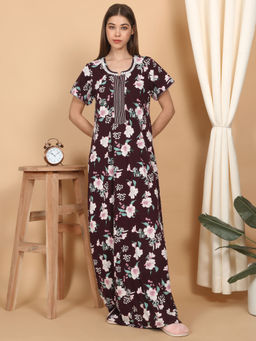 Sweet Dreams - Women Printed Full Length Night Dress