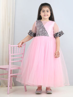 Toy Balloon Kids - Baby Pink Girls Party Wear Gown