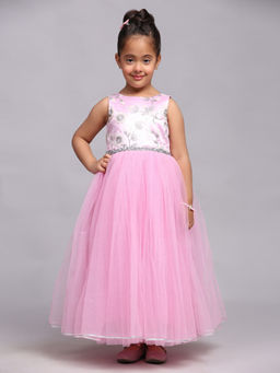 Toy Balloon Kids - Pink Girls Party Wear Gown