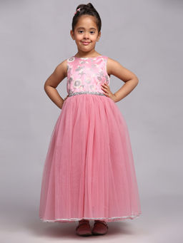 Toy Balloon Kids - Rose Pink Girls Party Wear Gown