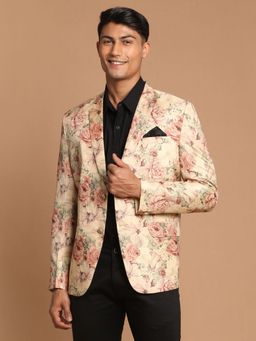 Vastramay - Men Brown Silk Blend Blazer