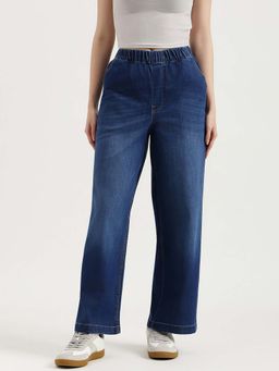 United Colors of Benetton - Wide Leg Solid High Rise Jeans