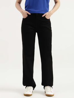 United Colors of Benetton - Solid Straight Fit High Waist Denim Stay Black Jeans