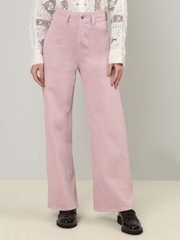 VERO MODA - Pink High Rise Wide Leg Jeans