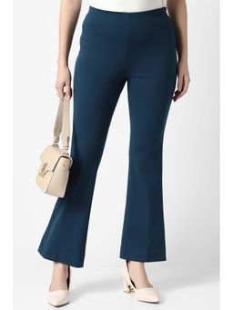 Van Heusen - Women Blue Solid Formal Trousers