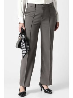Van Heusen - Women Grey Textured Formal Trousers