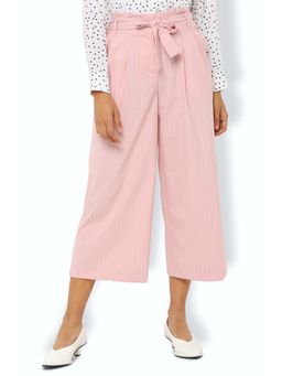 Van Heusen - Women Pink Stripe Formal Regular Fit Culottes Trouser