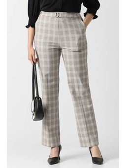 Van Heusen - Women Grey Check Formal Trousers