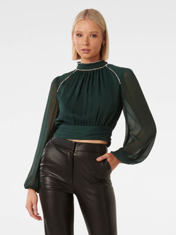 Forever New - Oriana Open-Back Diamonte Blouse