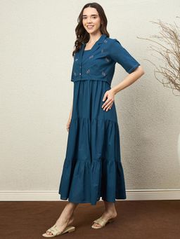 ZUMMER - Blue Flare Dress with Jacket
