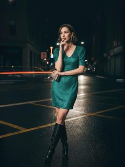 ZUMMER - Green Sequins Short Bodycon Dress
