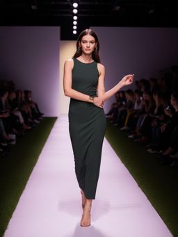 ZUMMER - Green Rib Back Cut Out Maxi Dress