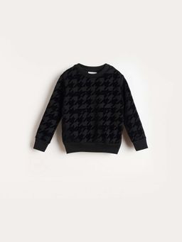 Blue Giraffe - Boys Black Branded Artwork Printed Sweatshirt