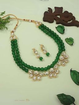 I Jewels - Traditional Kundan And Pearls Necklace Jewellery Set For Women
