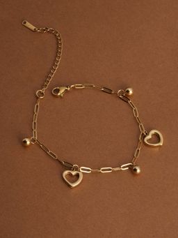 Palmonas - Openwork Heart Charm Bracelet For Women's