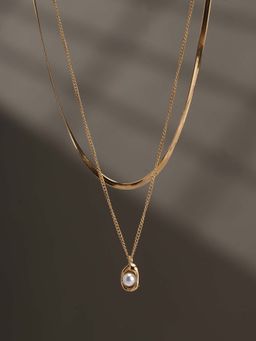 Palmonas - Auric Pearl Layered Necklace For Women's