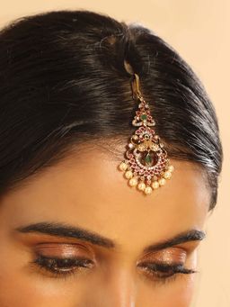 Nuyug - 18K Gold Plated Ethereal Dual Colour Maang Tikka