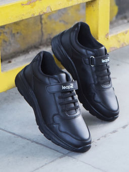 LIBERTY - Leap7X Schlpro-3 Black Velcro School Shoes