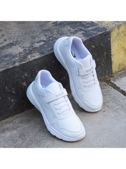 LIBERTY - Leap7X Schlpro-3 White Velcro School Shoes