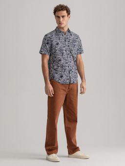 GANT - Men Navy Blue Printed Regular Shirt