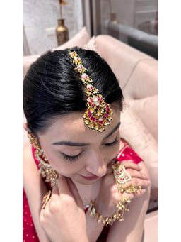 Ehsaas Jewellery - Pink Kamal Maang Tikka