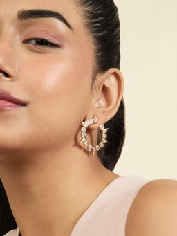 Isharya - Tennis Girlie Front Back Earrings In 18Kt Gold Plated