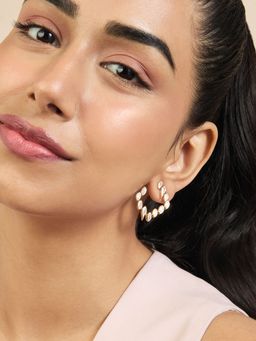 Isharya - Tennis Girlie Square Front Back Earrings In 18Kt Gold Plated