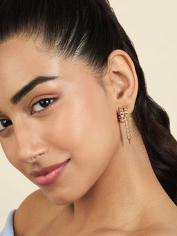Isharya - Punk Tennis Hoop Danglers In 18Kt Gold Plated