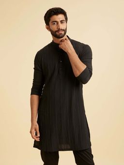 Manyavar - Black Mid-Length Kurta
