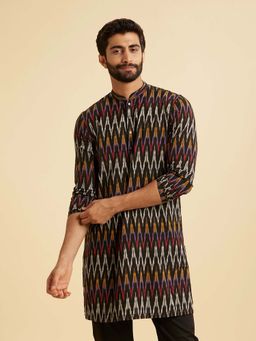 Manyavar - Black Elegance Mid Length Kurta