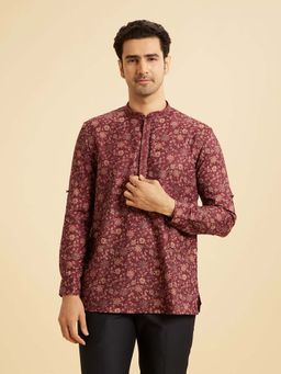 Manyavar - Maroon Majesty Short Kurta