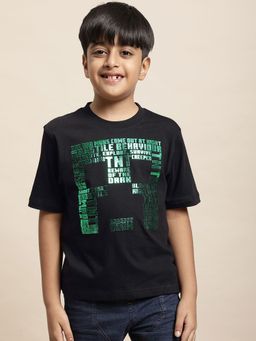 Kidsville - Minecraft Printed Black T-Shirt for Boys