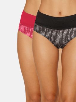 Zivame - High Rise Full Coverage Tummy Tucker Hipster Panty Pack Of 2 - Assorted-multi-color