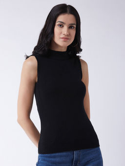 RVK - Women Black Solid Pullover Sweater