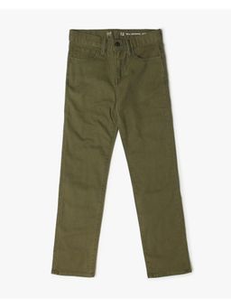 GAP - Boys Olive Solid Mid Rise Jeans