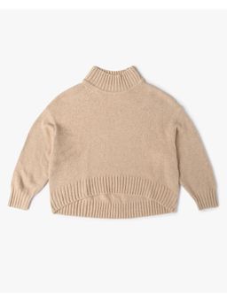 GAP - Girls Beige High Neck Pullover Sweater