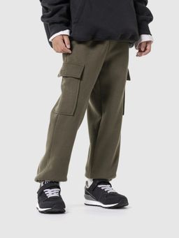 GAP - Boys Olive Cargo Pocket Mid Waist Relaxed Joggers