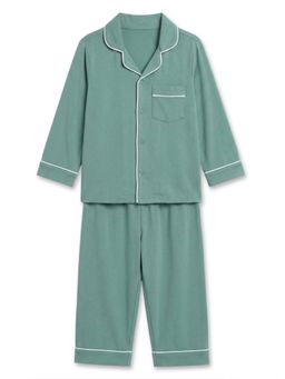 Cocoon Care - Unisex Green Premium Bamboo Cotton Solid Shirt and Pyjama