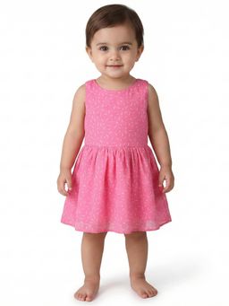 Creative Kids - Girls Pink Printed A-Line Dress