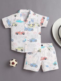 Bumzee - Boys Off White Graphic Printed Co-Ord Set