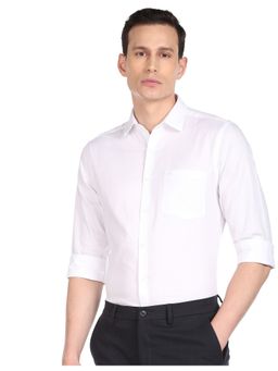 Arrow - Men White Pinpoint Oxford Weave Cotton Formal Shirt