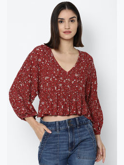 American Eagle - Red Printed Tank Tops