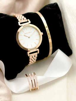 Joker and Witch - Joker & Witch White Stainless Steel Watch and Bracelet With Ring (Set of 3)