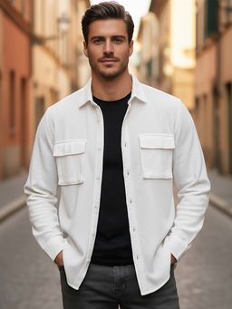 Bewakoof - Men's White Textured Shirt