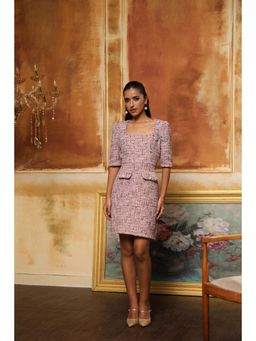 BOHO-CHIC By Sukriti Jain - Pink Pastel Hue Tweed Dress