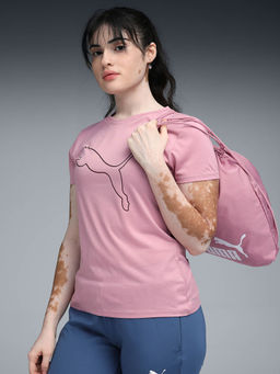 Puma - Pink Train All Day Heather Logo Women Training T-Shirt