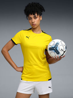 Puma - Women Yellow Sweat-Wicking Football Jersey